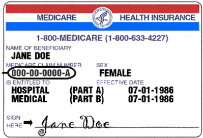 sample medicare card